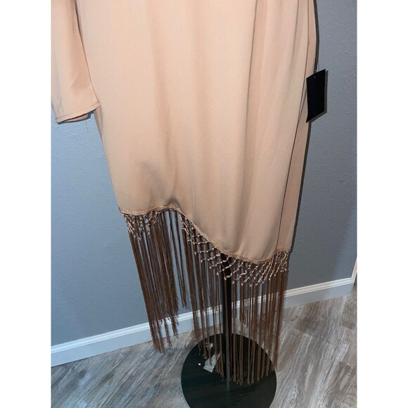 Lulu's Love at Dusk Women’s One-Shoulder Asymmetrical Fringe Midi Dress size M - Picture 6 of 11